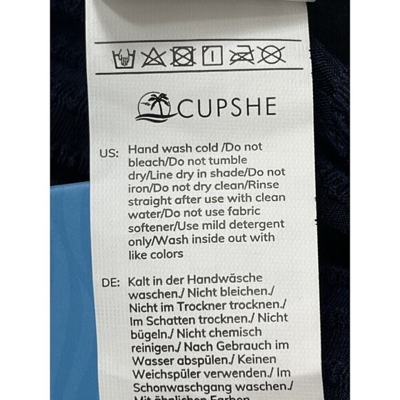 Cupshe Women's M Blue Textured Rainbow Halter Crop Swim Top Padded - Picture 9 of 12